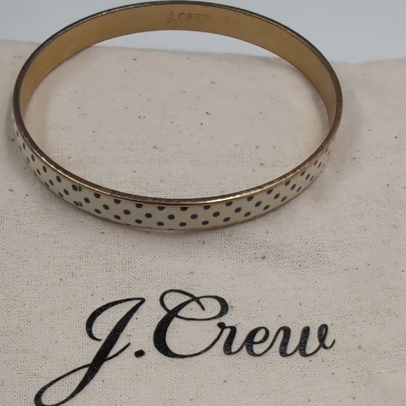 J. Crew Gold, Blue and Cream Polka Dot Bracelet - Picture 3 of 6